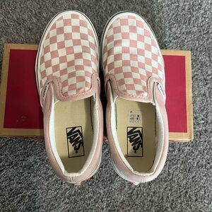 Vans Kids Pink Checkered Slip-On Sneakers